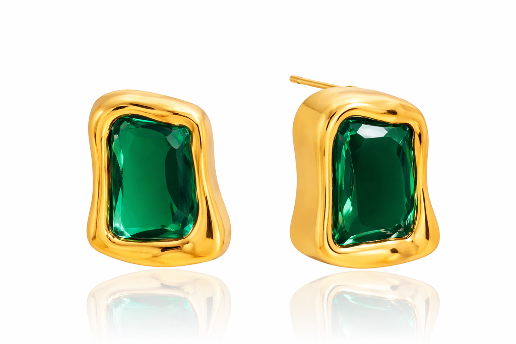 Emerald Frame Studs